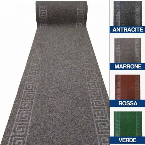 TAPPETO PASSATOIA ANTISCIVOLO DA INTERNO CORRIDOIO CORSIA H 67 CM AL MT (50522V) ANTRACITE (50522) (1/3)