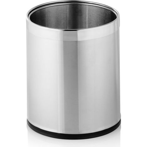 Corbeille à papier Ø 22 cm H 26 cm argent inox - Was Germany (1/2)