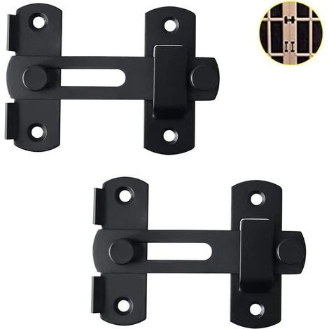 Loquet de Porte En Acier Inoxydable Cadenas Serrure de Porte Petite Serrure de Porte Salle de Bains Pour Animaux de Compagnie Serrure de Porte 2pcs(Noir) (1/5)