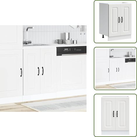 vidaXL Meuble bas pour évier Kalmar blanc 60x46x81,5cm bois ingénierie (1/5)