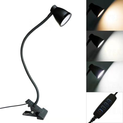 Lampe de lecture LED, 3000-6500K, intensité réglable, à pince, pour étudier, au chevet, pour travailler, pour les loisirs créatifs ou en voyage.-AquaForge (1/5)