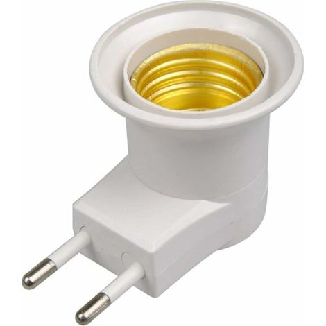 BETT LED Lampe E27 Stecker EU Typ Stecker Adapter Konverter für Lampenfassung mit Ein/Aus Knopf (weiß) (1/5)