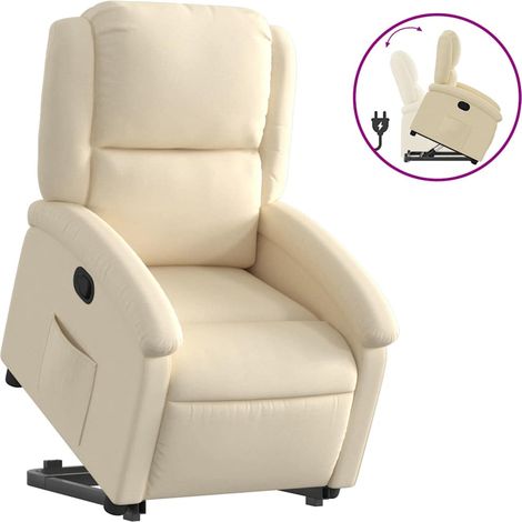 Maison Exclusive - Relaxsessel mit Aufstehhilfe Creme Stoff