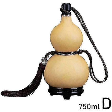Gourde (750 ml) , bouteille d'eau en calebasse naturelle, calebasse à vin ouverte, petite calebasse sculptée, 500-750 ml