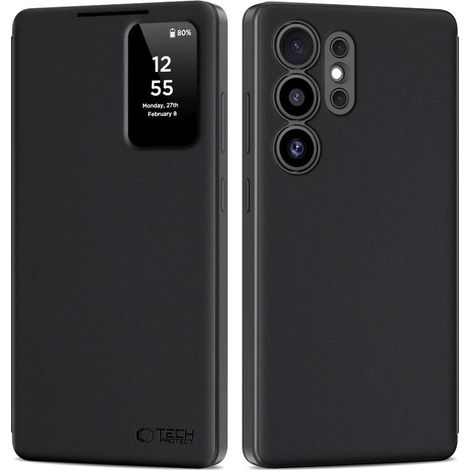 Étui portefeuille intelligent Tech-Protect pour Samsung Galaxy S25 Ultra - Noir mat