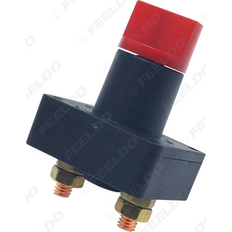 Interrupteur de déconnexion de batterie haute intensité pour voitures, camions et navires. Petit interrupteur rotatif de déconnexion de batterie, 6 mm de diamètre. (1/5)