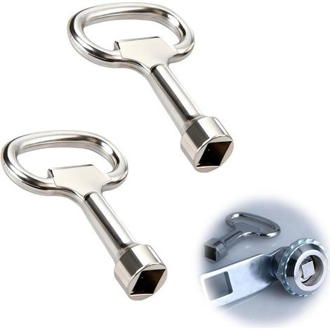 2 llaves cuadradas de 8 mm, llave para conductos de calefacción, llave universal para radiadores, válvulas, armarios eléctricos (1/5)