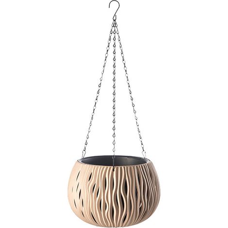 Jardinière suspendue en imitation rotin, panier décoratif et résistant pour salon et terrasse (1/5)