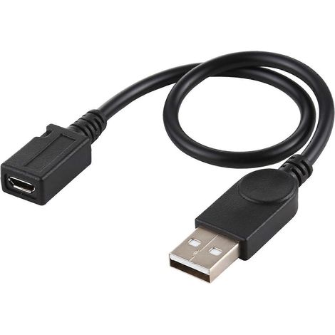 Câble convertisseur USB mâle vers micro USB femelle, longueur du câble : environ 22 cm (1/4)
