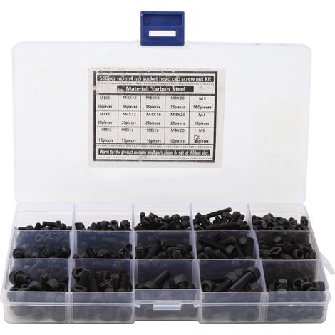 Carbon steel hex head screws with corrosion-resistant fixing nut, M3 M4 M5, 560 pieces (1/5)
