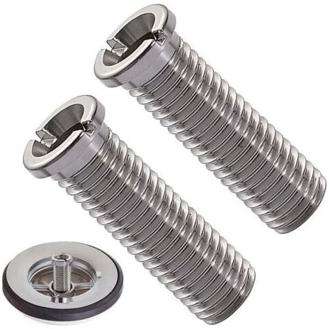 2 Pièces Argent Vis pour Panier D'évier Acier Inoxydable Vis Creuse Vis de Bonde, pour Bonde evier cuisine Lavabo cuisine Accessoires pour évier de cuisine, M12 x 30 mm (1/4)