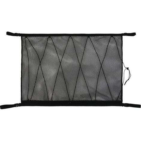 Filet de rangement de voiture, sac de toit de voiture universel avec fermeture éclair, filet de rangement noir pour organisateur de bagages pour plafond de voiture SUV 90x65 cm (Cordon de Serrag (1/5)