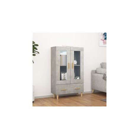 Buffet haut Gris béton 70x31x115 Bois d'ingénierie (1/5)