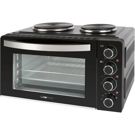 [GEBRAUCHT] B-Ware Clatronic Backofen Miniofen Elektrobackofen Schwarz Kochplatte Umluftfunktion
