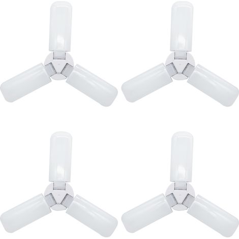 Plafonniers LED pour garage - Éclairage de garage à intensité variable, 6000 lm 6500 K E27/E26 avec 3 panneaux réglables pour garages, ateliers, intérieur, extérieur, entrepôt, surface complète (4 piè (1/5)