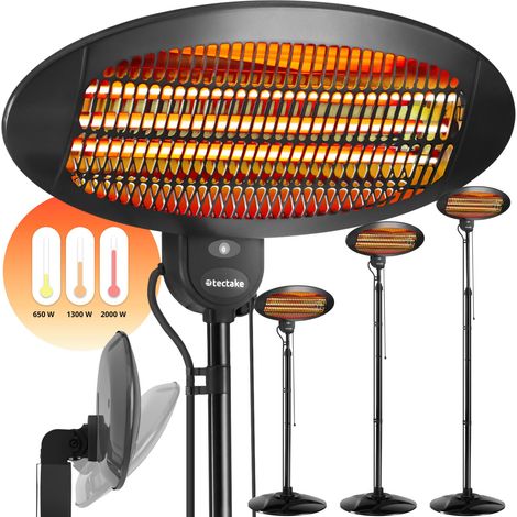Radiateur infrarouge 2000W réglable en hauteur avec 3 puissances