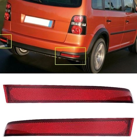 Reflector de luz del parachoques trasero para modelos Volkswagen Touran 2006-2010, 1T0945105A y 1T0945106A. (1/2)