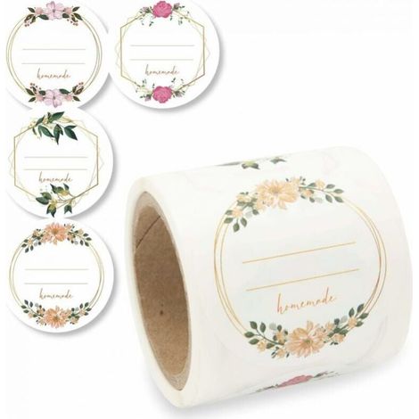 200 Pcs Self Adhesive Plastic Labels Easy Remove Stickers for Jam Jars, Freezer, Food Containers - Waterproof Stickers Leaves No Residue(5cm) (1/5)