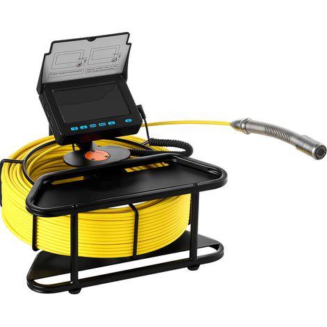 Mophorn Telecamera per ispezione fognaria 50 m, endoscopio industriale con schermo HD 1080P, videocamera impermeabile IP68 con 12 LED e scheda da 16 GB per tubazioni e condotti (1/5)