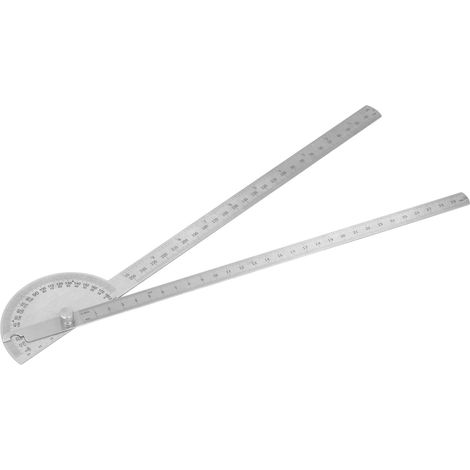 Rapporteur d'angle en acier inoxydable 250mm, outil de mesure précis pour menuiserie et bricolage (1/5)