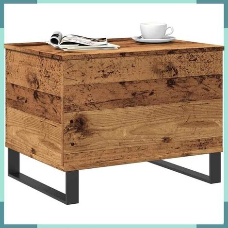 857440 Table basse vieux bois 60x44,5x45 cm bois d'ingénierie (1/5)