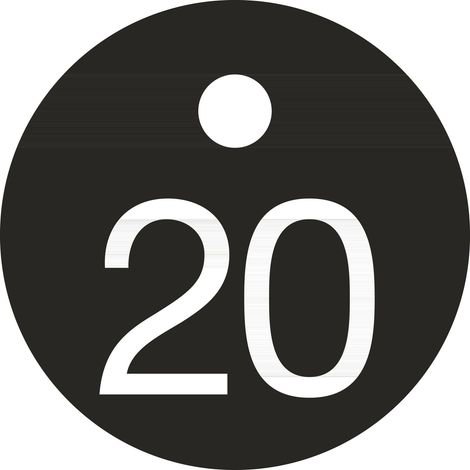 Schlüsselnummer - ø 25, Nummer 20, Aluminium schwarz eloxiert
