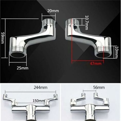 Raccord contre coudé laiton G1/2 à G3/4 – Bras pivotant réglable – Résistant à la corrosion – Installation facile pour salle de bain (1/5)