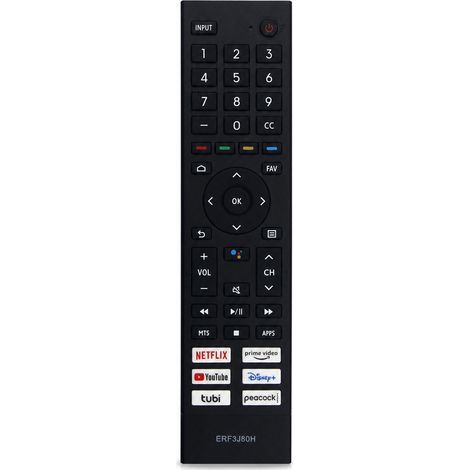 Télécommande TV compatible avec Hisense ERF3J80H, sans configuration et sans commande vocale (1/5)