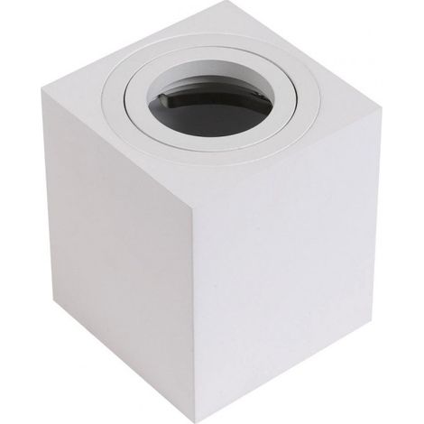 Support saillie GU10 / MR16 Orientable - Carré - Blanc mat