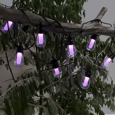 IluminaShop - Guirnalda LED Solar de 10 Bombillas 8M Exterior IP54 Sensor Crepuscular  RGB (1/5)
