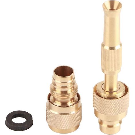 Pistolet de pulvérisation haute pression en laiton, embout flexible avec raccord rapide intégré, kit de connexion pour tuyau d'arrosage, ensemble robuste et polyvalent. (1/5)