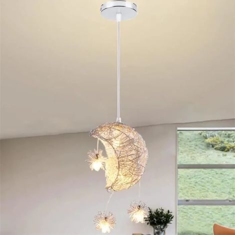 U-Do Lune Lustre Suspension LED Lampe Lumière Chaude Lampe Créatif design Moderne pour Café Escaliers Salon (1/4)