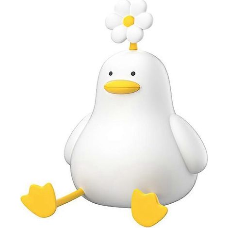 Nachtlicht mit Ente und Blume, Silikon-Timer, 3 Farben, Soft-Touch, ideal für Wohnzimmer und Kinderzimmer