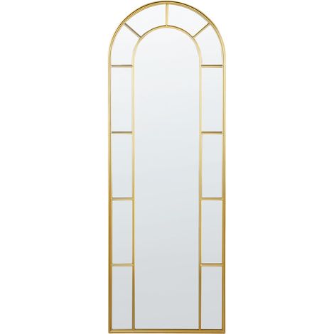 Miroir Mural Glamour Métal 60 x 170 cm Doré Crosses