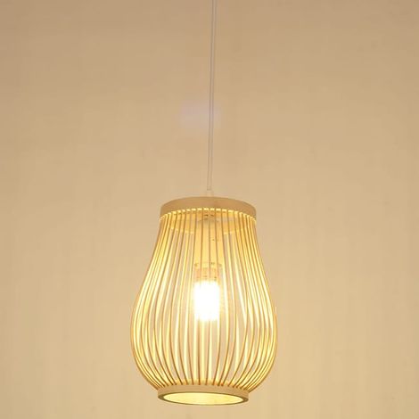 Lustre, Plafonnier, Suspension rustique, Lampes suspendues Avec ampoule, Lumière chaude 3000K, Hauteur réglable, φ20cm (1/5)