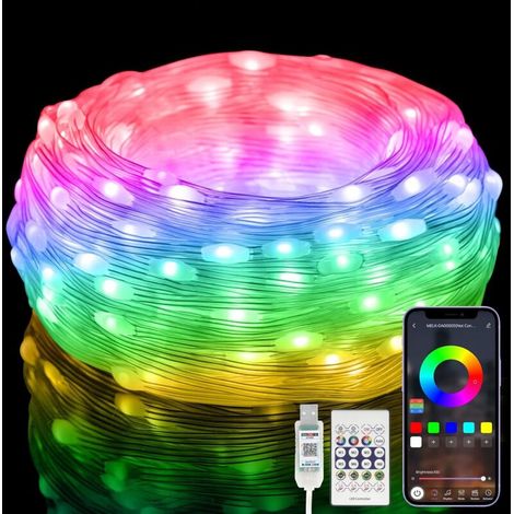 1 guirlande lumineuse 5m,rgb multicolore,étanche ip65,contrôle app et télécommande,intérieur extérieur noël (1/4)
