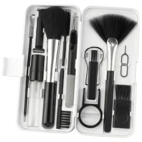 Kit de nettoyage 18-en-1 - Non spécifié - Outil polyvalent pour clavier, casque, téléphone - Plastique - Blanc (1/5)