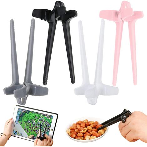 Lot de 4 baguettes à doigts pour gamer, pinces alimentaires en plastique pour gamer, pinces à nourriture (multicolore) (1/5)