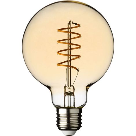 Lampadine effetto Vintage con led a Spirale Ambrate attacco E27 da 4 W h 120 mm