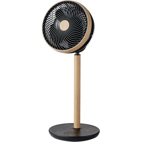 Ventilador De Pie Colibri Negro/haya 25w 12vel 70x28,5x28,5cm 3asp Motor Dc C/remoto Y Temporizador
