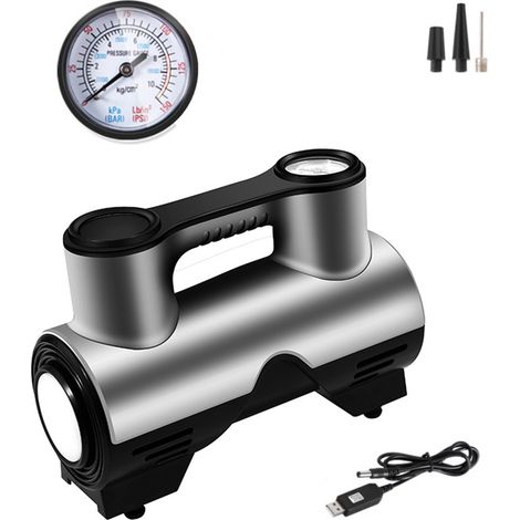 Compresseur d'air portable pour pneus, avec écran, pour gonfler les pneus de vélo, de voiture ou de moto.-AquaForge