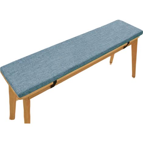 1 Coussin de banc, mousse haute densité 5cm, housse en lin respirante, antidérapant avec cordelette, intérieur et extérieur (1/5)
