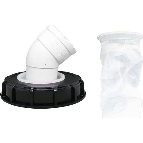 Filtro IBC a 45° con coperchio, filtro per acqua piovana in nylon da 163 mm, lavabile, con coperchio per serbatoio di acqua piovana IBC DN 150 (1/5)