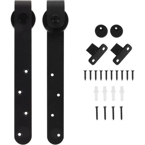 Kit de porte de grange coulissante Kit de quincaillerie for porte de grange coulissante for armoire, kit de quincaillerie for porte coulissante super mini, placard à rail de suspension à montage supér (1/4)