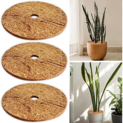 Lot de 3 protège-arbres en fibre de coco, 30 cm (11,8 pouces), 100 % naturel, en coque de noix de coco. Ces protège-arbres peuvent servir de plaques annulaires ou de couvercles pour plantes d'intérieu (1/5)
