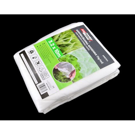 Agroweb primavera, Awtools, modelo 17g 3,2x5m blanca, ideal para proteger cultivos, mejorar el crecimiento de plantas, material de alta calidad, fácil de usar en jardines pequeños
