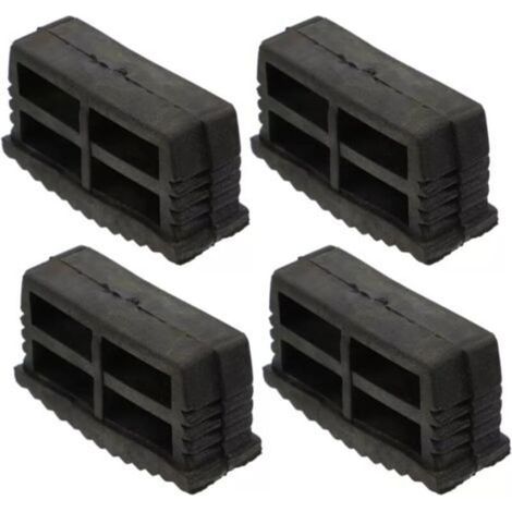 Lot de 4 patins stabilisateurs d'échelle, 60 x 22 mm, en caoutchouc antidérapant, pour pieds d'échelle pliants (1/5)