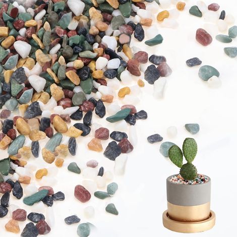 Petits galets décoratifs multicolores pour vases - 900 g (6-15 mm) - Petits galets décoratifs pour aquarium - Pierres décoratives d'intérieur pour pot de fleurs (1/5)