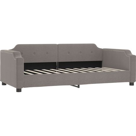 Lit simple，Lit adulte，Lit de repos taupe 90x200 cm tissu CFW95643 (1/5)