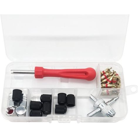 Kit de réparation de valve de pneu, outil pour valve Schrader, extracteur d'obus de valve pour voiture, vélo et auto (1/5)